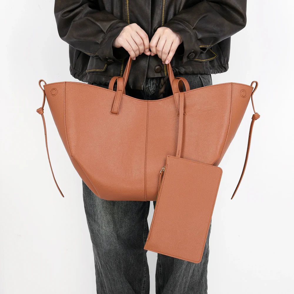 Vintage Style Leather Shoulder And Handbag