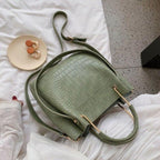 Stone Grain Leather Bucket Bag