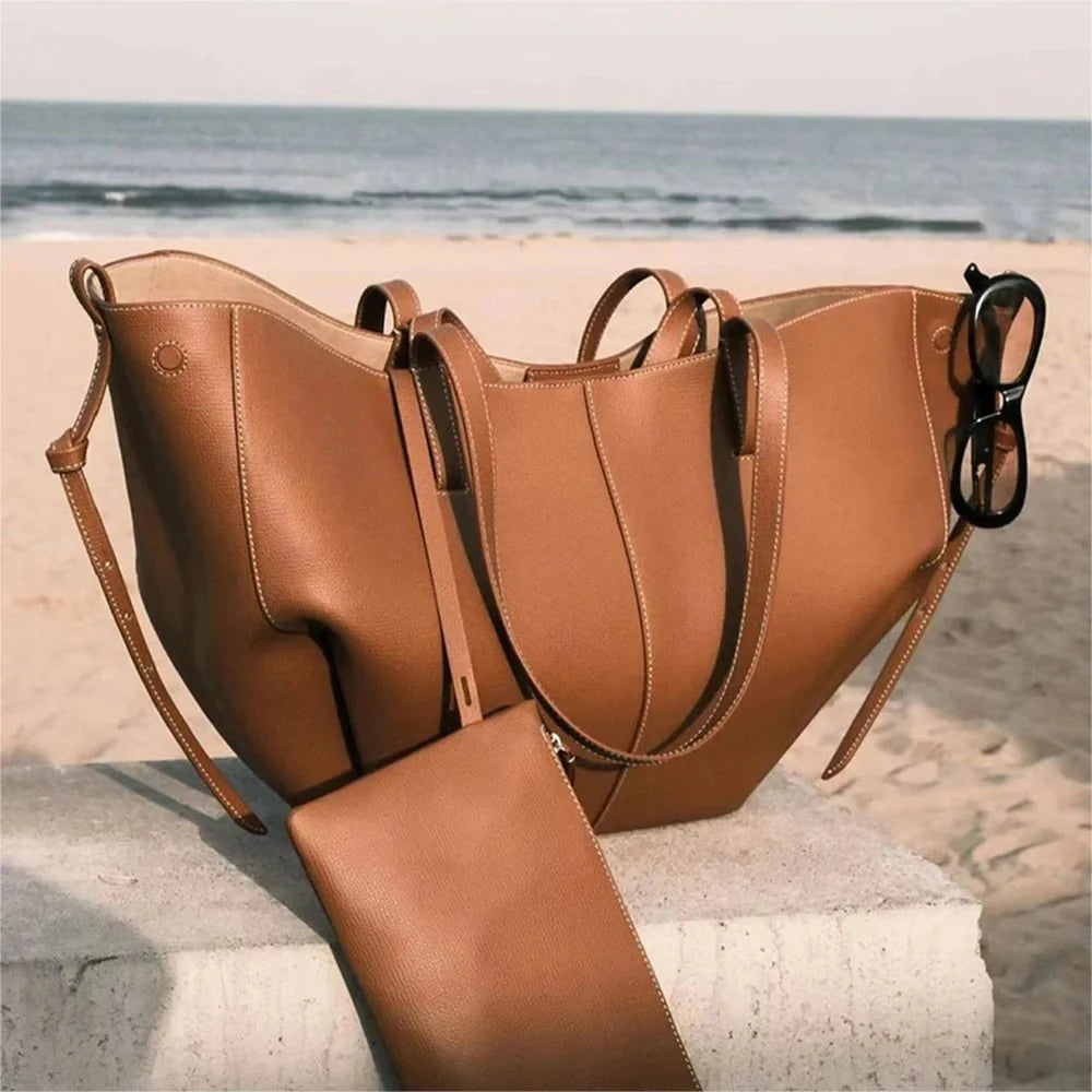 Vintage Style Leather Shoulder And Handbag