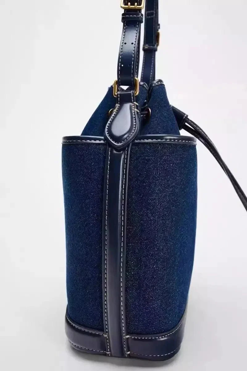 Denim Bucket Bag
